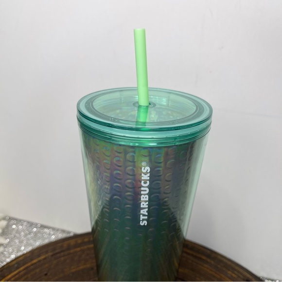 Starbucks Iridescent Green Bubble Tumbler Venti Cold Cup NWT - Picture 3 of 5
